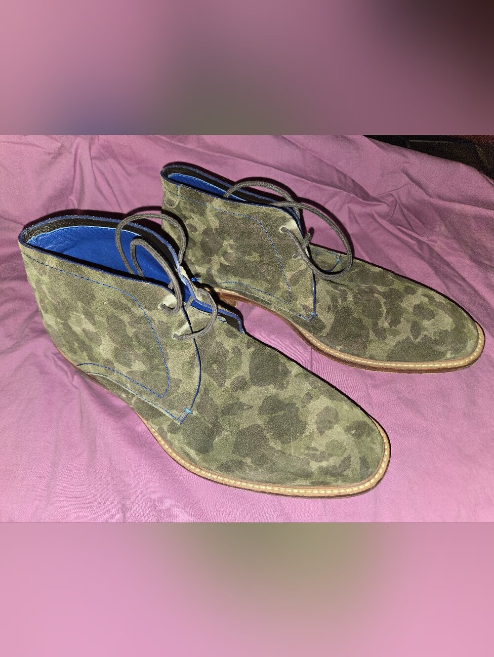 Ted Baker Camoflauge Pattern Suede Chukka Boots